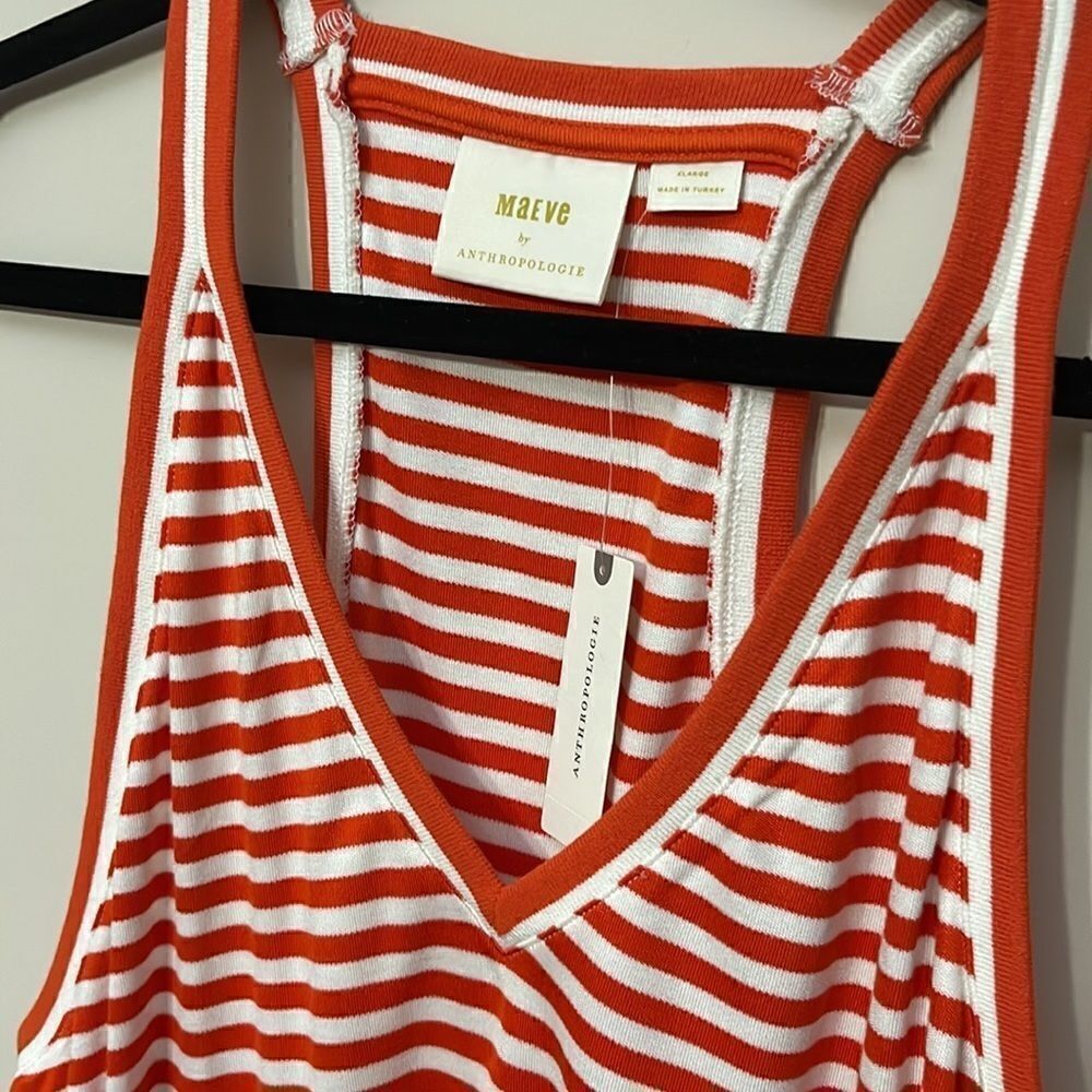 Anthropologie I Maeve V-Neck Tank Red Stripe - Picture 5 of 7